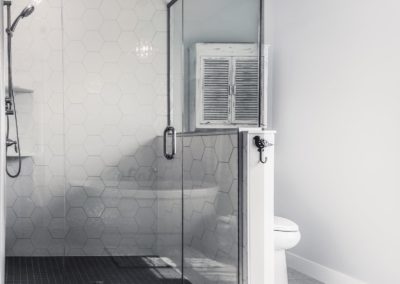 Bathroom Glass and tile shower